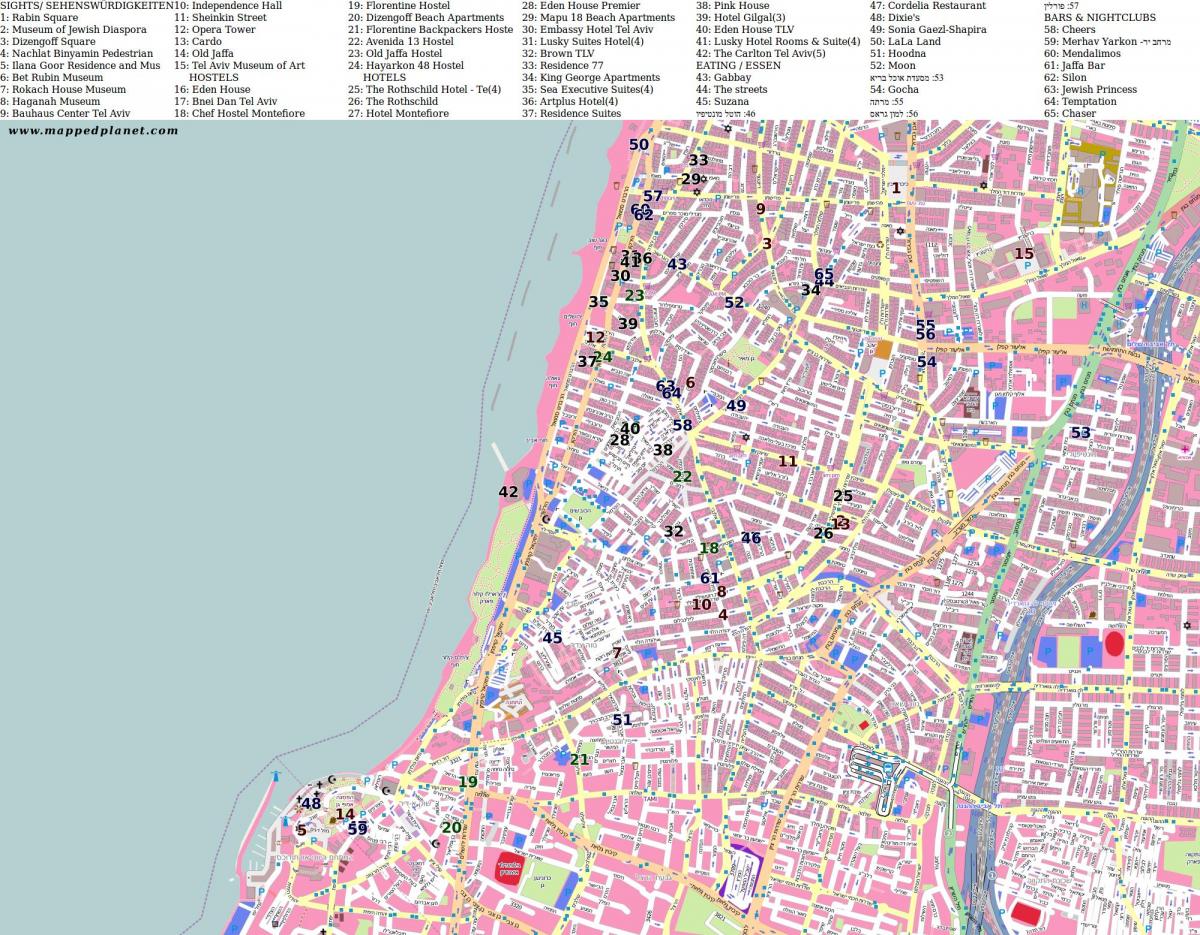 карту вуліца шенкин ў Тэль-Авіве