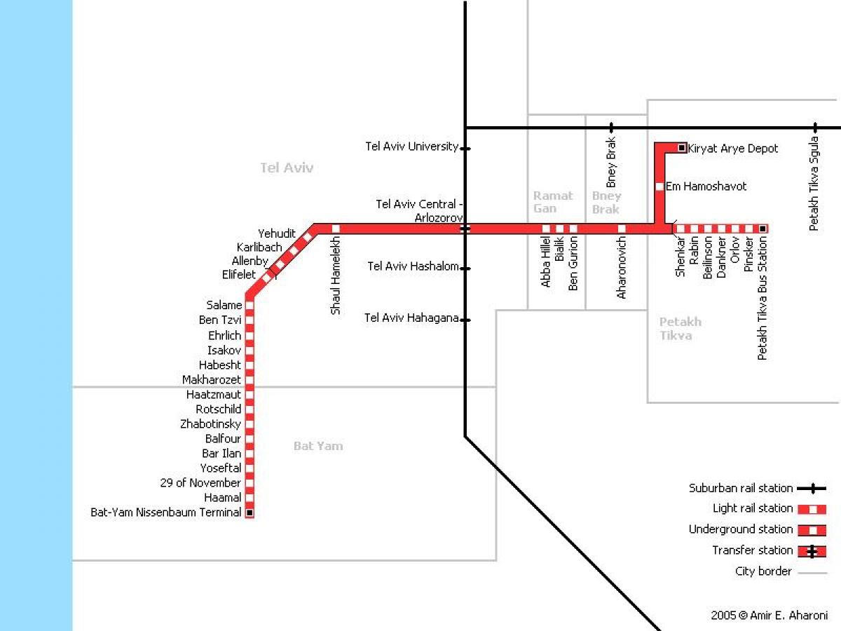 Тэль-Авіў карта метро 