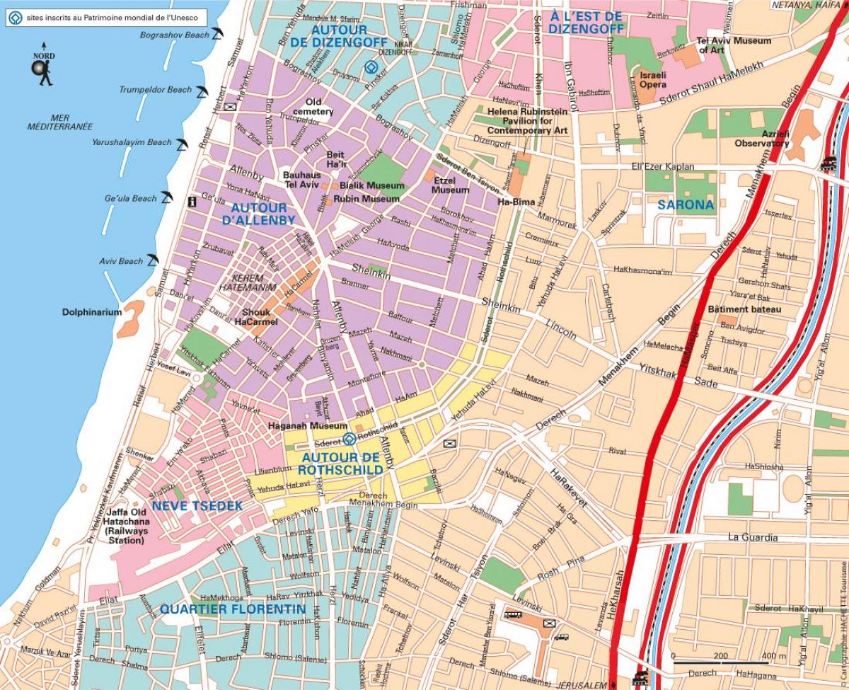 карта Тэль-Авіва паркоўка
