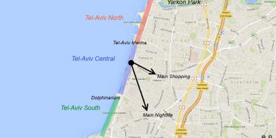 Карта Тэль-Авіве начная жыццё
